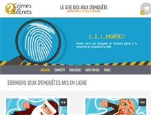 Tablet Screenshot of crimesetsecrets.com